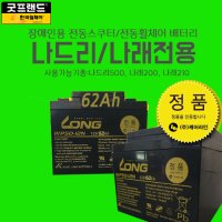 한국휠체어 [굿프랜드] 전동휠체어 전동스쿠터 LONG 12V 62Ah (2개1셋트로 주문하세요) - 나드리500배터리/나래200배터리/나래210배터리-케어라인[DIY교체용]