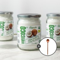 비엣코코 유기농 코코넛오일 500ml 3병 냉압착 + (증정)우드스푼 M