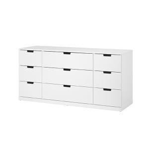 (전국 진행 완제품) 노르들리 160x76cm 9칸 와이드서랍장 화이트