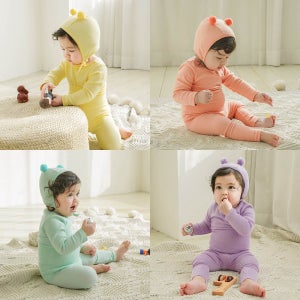 배앓이방지 가을 간절기 긴팔 골지 유아 아동 신생아 내복 아기 실내복