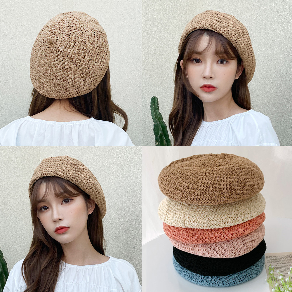 펀칭 짜임 여름 베레모 여성 빵모자
