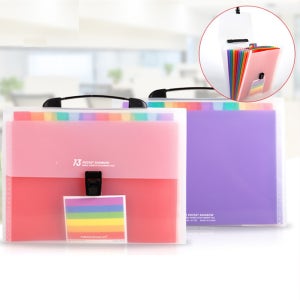 레인보우 포켓 파일 13칸 컬러 파일가방 레포트정리