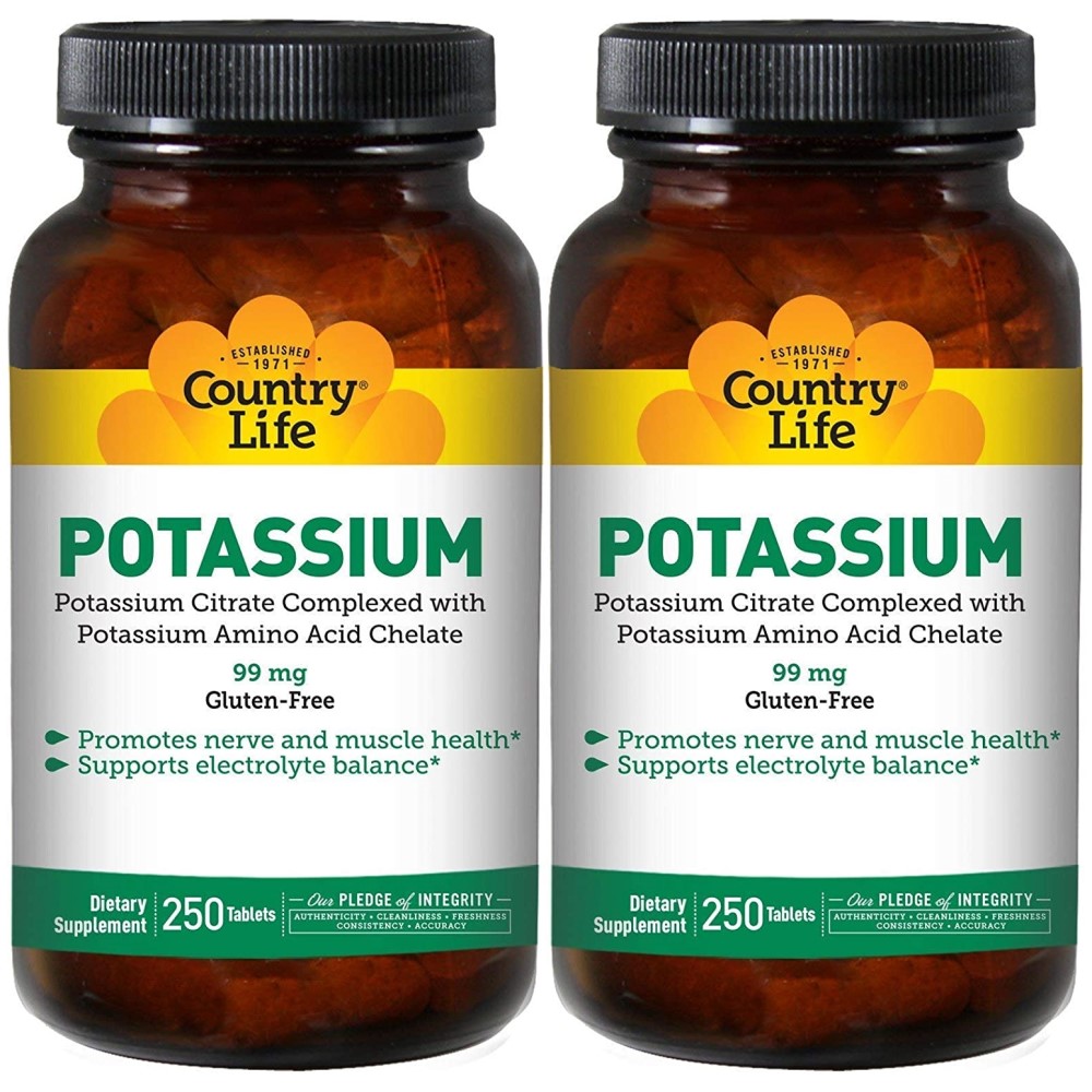 Country Life Potassium 컨트리라이프 칼륨 포타슘 99mg 250정 2팩