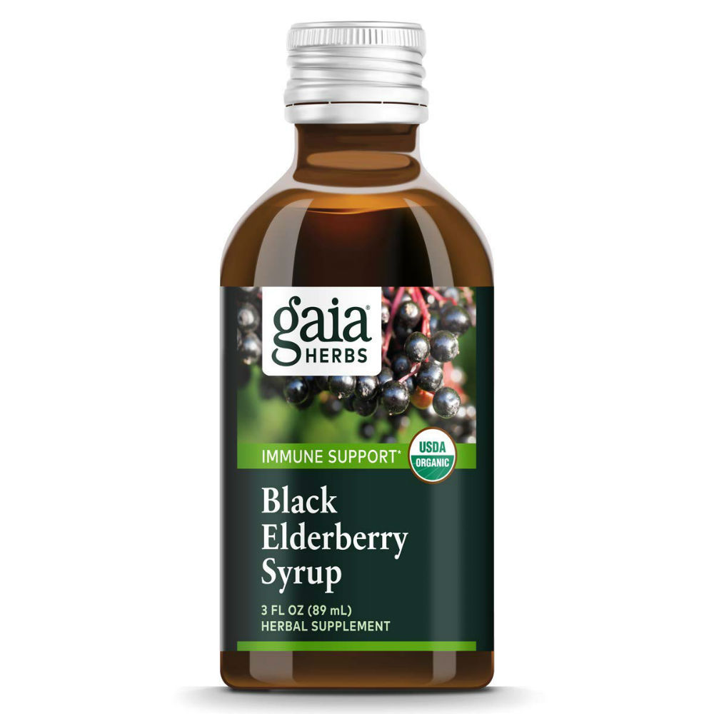 Gaia Herbs Black Elderberry Syrup 유기농 엘더베리 시럽 89 ml