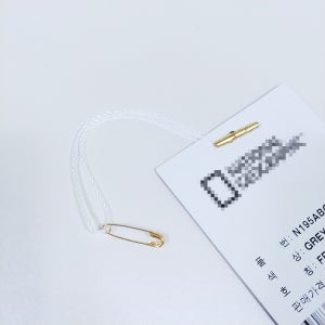 택끈 옷핀 39 화이트실-골드핀 100개 택고리 원터치 행택 고리 반품방지