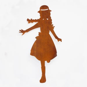 철제조형물 [댕기머리소녀B-앞모습] 사람조형물 야외 철재소품 정원장식 조경 공원 포토존