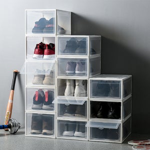 신발 정리대 정리함 보관함 수납장 슈케이스 투명 화이트