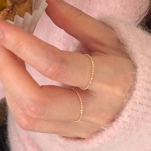 14k 볼 체인 반지 데일리 금 실반지