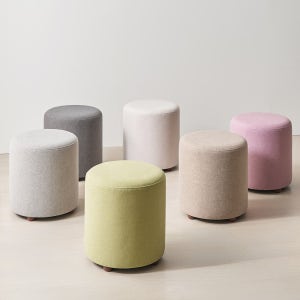 코젯 원형 패브릭 등받이 없는 보조 화장대 스툴 의자