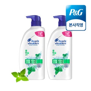 헤드앤숄더 쿨 멘솔 약산성 두피 샴푸 850ml 2개