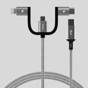 알파C 3in1 아이폰 C타입 고속 멀티 충전 케이블50cm YSC-C510