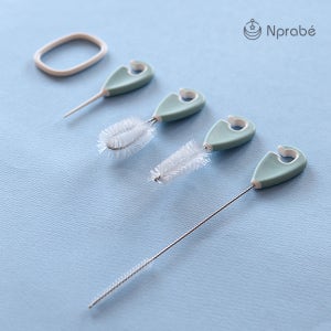 젖병 빨대 미니 세척솔 4종 세트 텀블러 뚜껑 틈새 좁은입구 청소솔