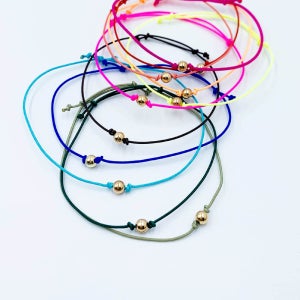 14k 4mm 금볼 실팔찌 실발찌