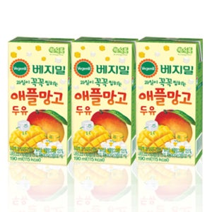 과일이꼭꼭씹히는 애플망고두유 애플망고, 190ml, 16개