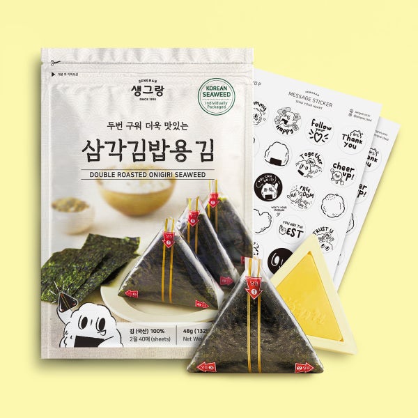 생그랑 삼각김밥김 40매 삼각김밥용김 도시락 바삭한 무조미 무첨가