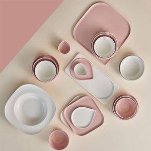 온반 그릇세트 도자기 식기 신혼그릇 21종, 우윳빛+복숭아빛, 1세트