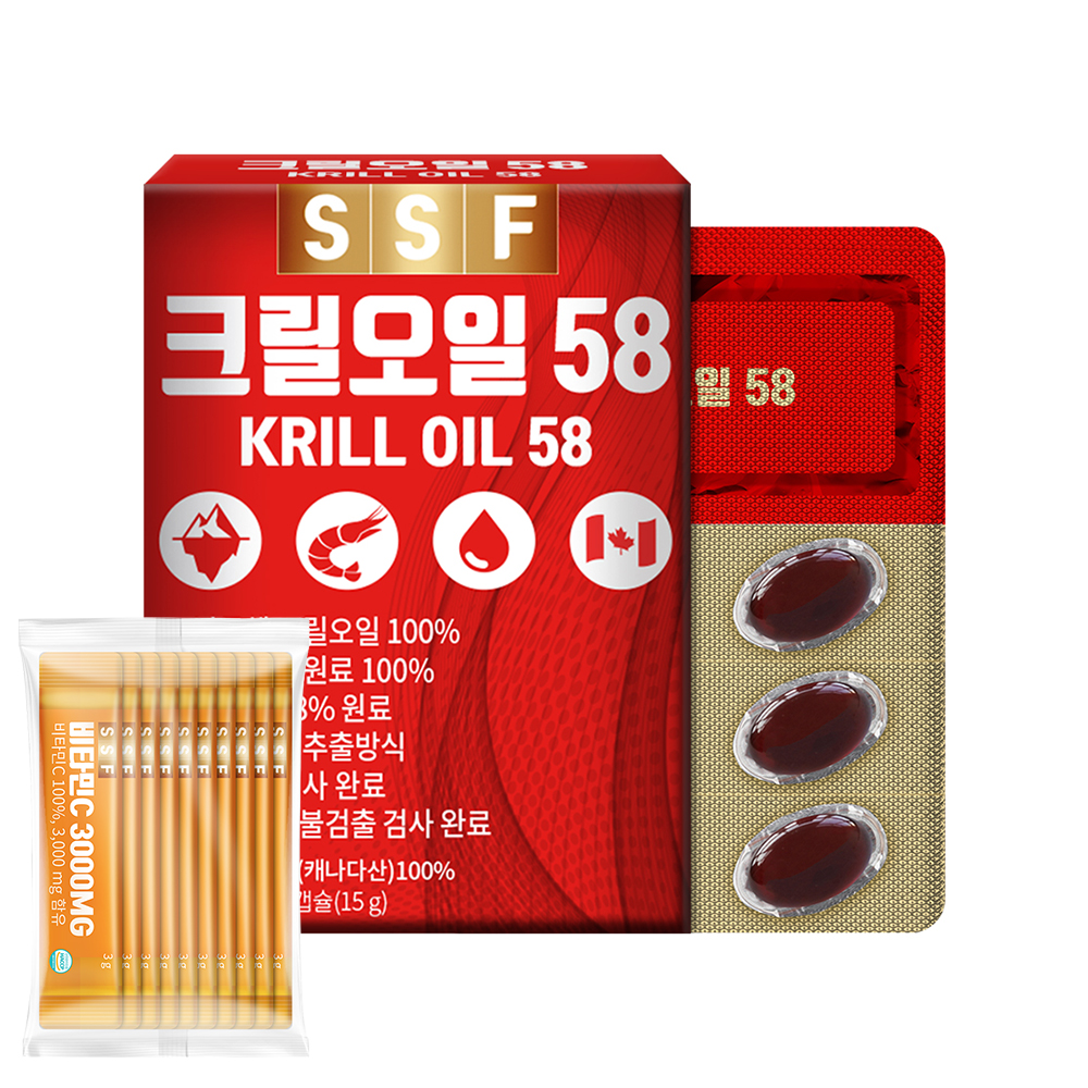 크릴오일 인지질58%이상원료 <b>크릴오일58</b> 1박스(30캡슐) 순수식품