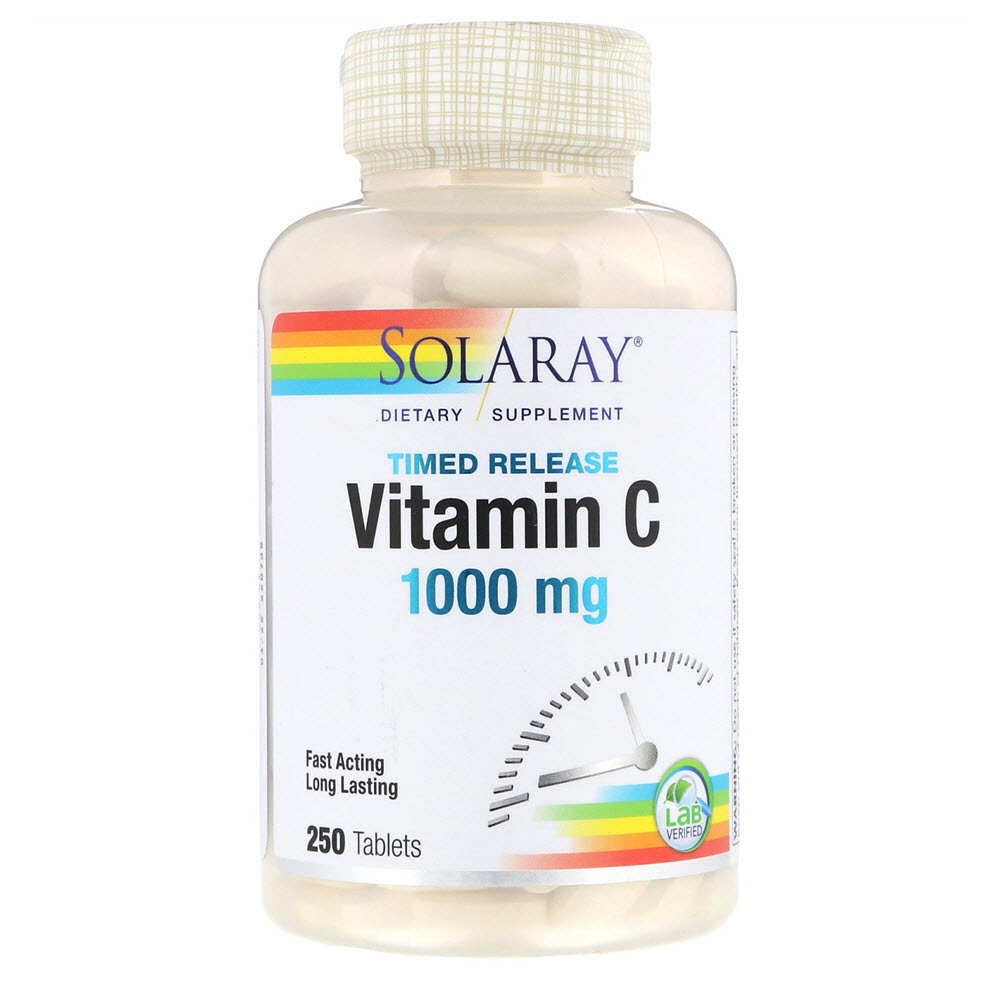 Solaray Vitamin C Timed Release 솔라레이 비타민 C 1000 mg 250 타블렛