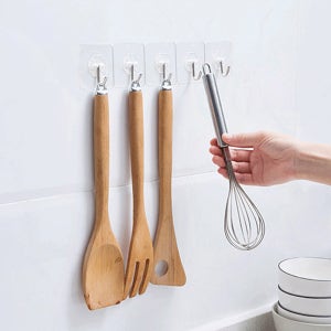 벽에 붙이는 강력 접착식 투명 후크 고리(5개 세트) - 못없이 액자걸기