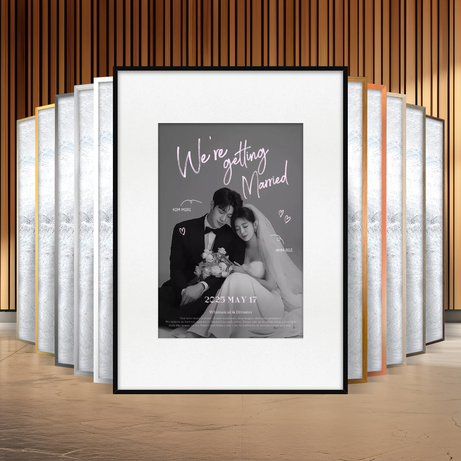 알루미늄 원목 우드 액자 프레임 주문 맞춤 제작 결혼 결혼식 본식 웨딩 A1 사이즈 틀