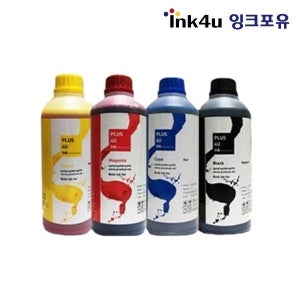플러스포유 벌크잉크 HP8100/8600/8610 HP전용 안료 염료 1리터 BCMY