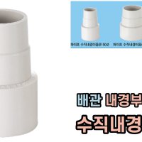 PVC수직내경이음관 75mm 배관내경으로 부속연결