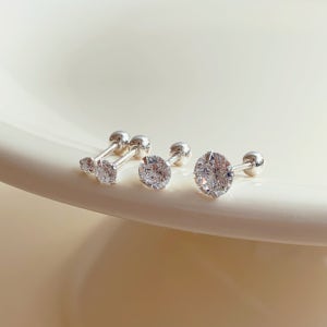 925실버 큐빅 피어싱 심플한 포인트용 은 피어싱