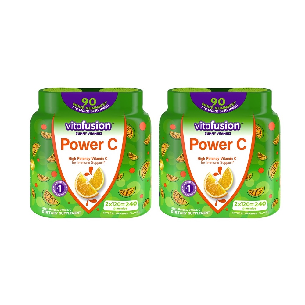 Vitafusion <b>Vitamin</b> Power <b>C</b> 미국 비타퓨전 파워 씨 <b>비타민</b> 120구미(40일분) 4통