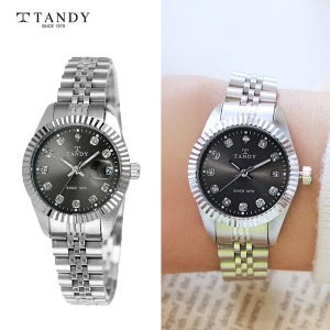 [TANDY] 탠디 럭셔리 커플 메탈 손목시계(오스트리아 스톤 식입) T-3909 여자 실버