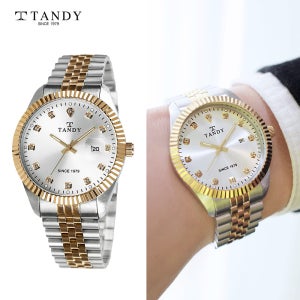 [TANDY] 탠디 럭셔리 커플 메탈 손목시계(오스트리아 스톤 식입) T-3909 남자 골드콤비