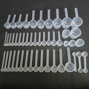 플라스틱계량컵 스푼 비이커 눈금 투명 0.5-200cc 47종 단품및세트 함께구매가능