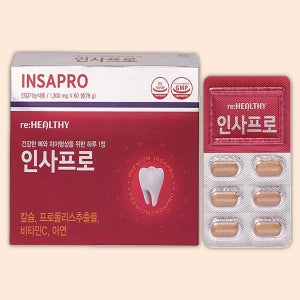 치아에 좋은 인사프로 뼈 건강 비소성 코랄칼슘 영양제 / 잇몸치약 증정 60정, 1개