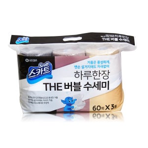 스카트 하루한장 THE 버블 수세미 60매 x 3롤