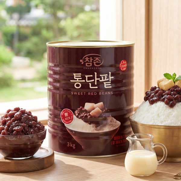 [디스카운트] 참존 통단팥 3kg 열기 쉬운 팥빙수팥 팥빙수용팥 재료 통팥앙금 단팥