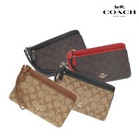 코치 라지 더블 지퍼 시그니처 손목지갑 C5576 DOUBLE ZIP WALLET