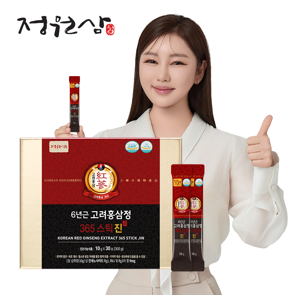 [<b>정원삼</b>] <b>6년근 고려홍삼정 365스틱 진</b> 홍삼스틱 홍삼선물 부모님선물 30개입, 1개