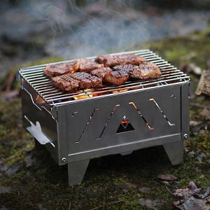 밥캠핑 밥구이 캠핑 미니화로 숯불 바베큐그릴 경량화로대 솔캠 불멍 개인화로