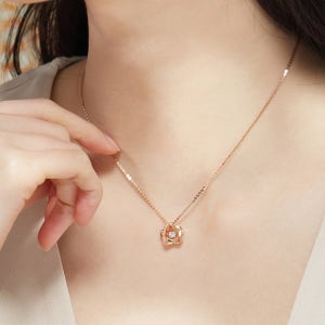 가네시 18K 트윙클스타 1부 다이아 여자 금목걸이