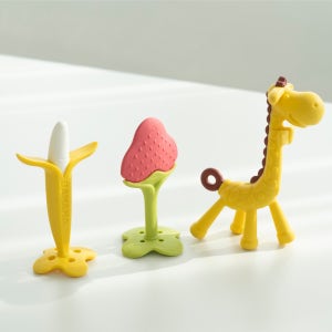 앙쥬 바나나 딸기 기린 치발기 세트 아기 국민 실리콘 구강기 이앓이 신생아선물