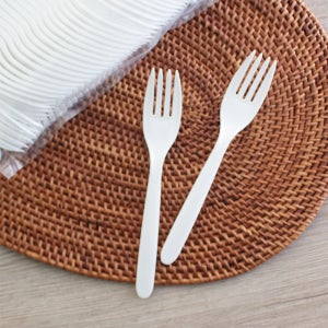 신형-PP백색포크 벌크 일회용 도시락 샐러드 테이크아웃 배달 포장 2000개