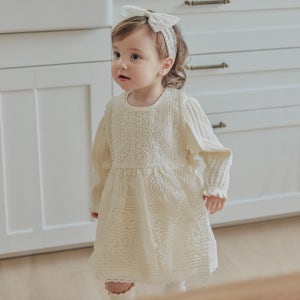 데일리아기옷 돌잔치 촬영의상 하객룩 레이스 코젤 에이프런 원피스