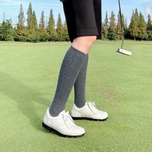 꽈배기 그레이 골프 니삭스 양말