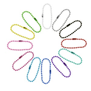 컬러 군번줄 열쇠 키링 연결고리 부자재 악세사리 만들기 체인줄 구슬줄