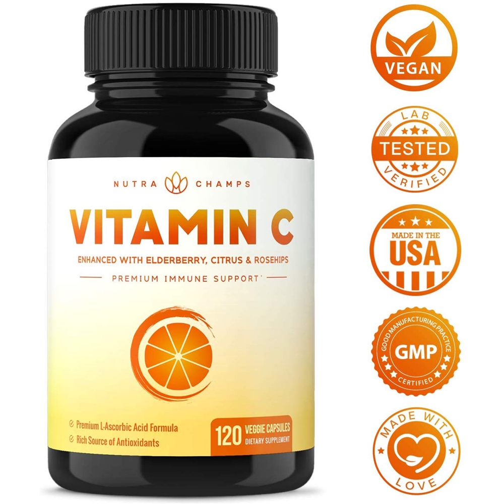 NutraChamps - Premium <b>Vitamin C</b> <b>비타민C</b> 1,000mg 120정