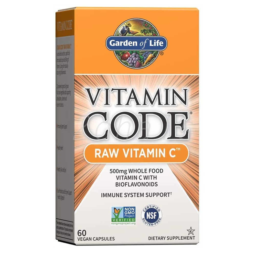 가든오브라이프 <b>비타민</b> 코드 <b>Raw</b> vitamin <b>C 500mg</b> 60베지캡슐 Garden of Life Vitamin <b>C</b>