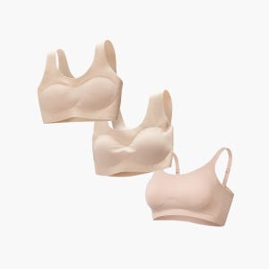 [2+1] 단색 주니어 하이틴 스트랩 1 2 3단계 브라 초등 중등 고등 교복 노와이어 심리스 일체형 단계별 브라