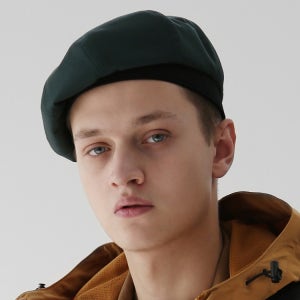 [언더컨트롤 베레모] 팔각 웨빙 스트랩 무지 면 빵모자 그린