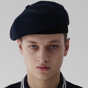 [언더컨트롤 베레모] 팔각 웨빙 스트랩 무지 면 빵모자 네이비