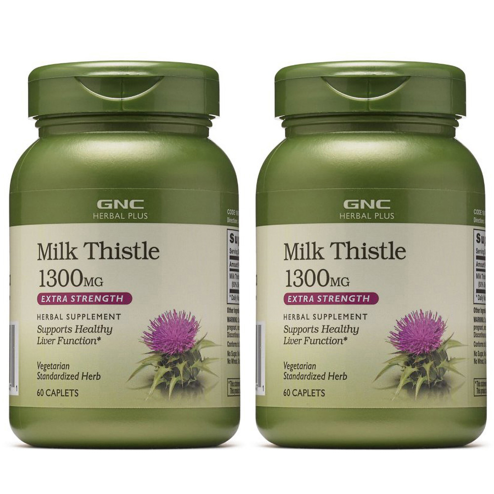 GNC Herbal Plus <b>Milk Thistle</b> <b>밀크씨슬</b> 1300 mg 60 정 2팩 1세트