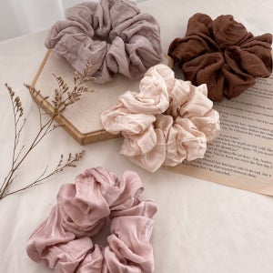 빈티지 새틴 헤어슈슈 스크런치 곱창 머리끈 6color